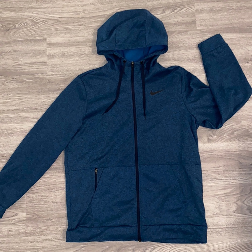 Nike Men’s Green Blue zip up hoodie Large